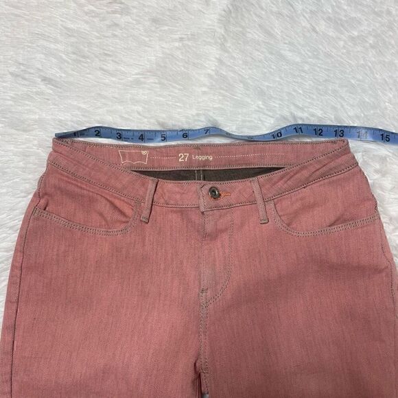 Levis Pink Jeans Crop Legging Womens Size 27 Stretch Denim 29" Inseam - Picture 4 of 9